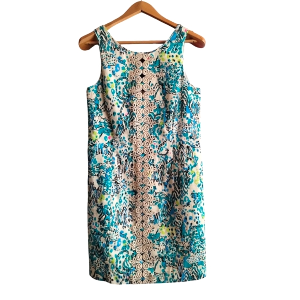 Lilly Pulitzer Blue and Green Patterned Dress